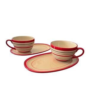 Crate and Barrel striped soup and salad / lunch plates.  Set of 2
